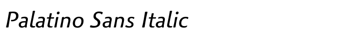 Palatino Sans Com Italic